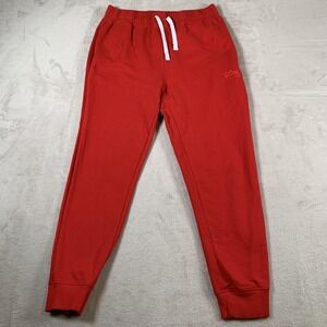 LRG Jogger Pants Mens Medium Red Drawstring Logo Sweatpants Pocket Casual Gym